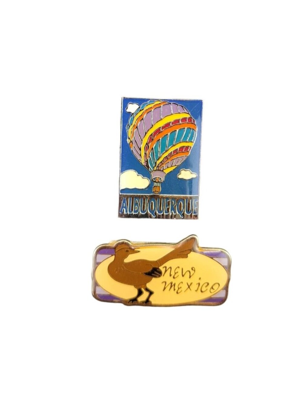 Vintage Albuquerque Hot Air Balloon New Mexico Roadrunner Lapel Pin Souvenir Lot